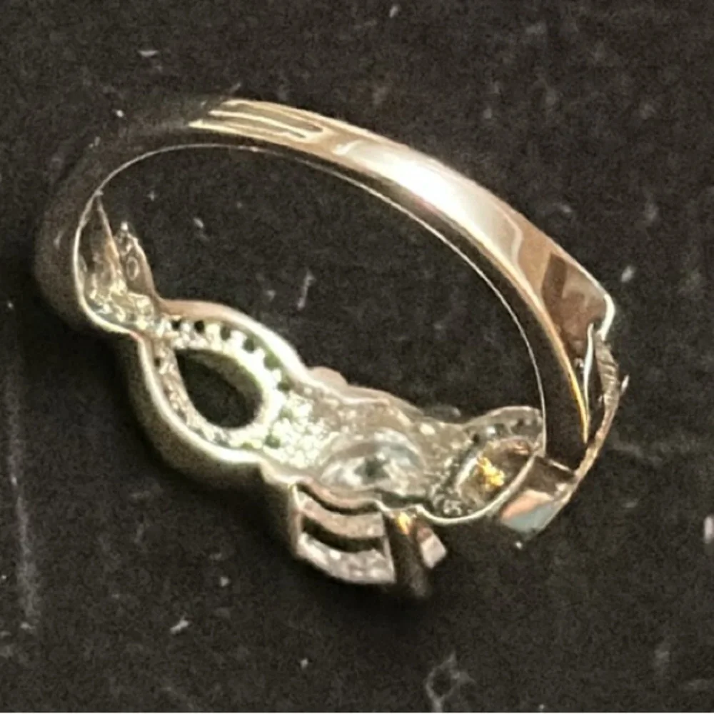 Cubic Zirconia Size 7 Silver-Tone Ring